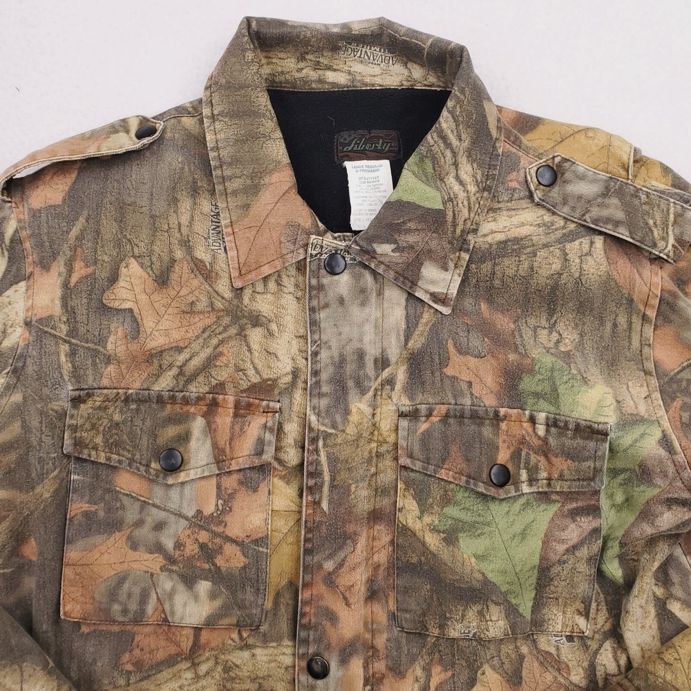 Liberty Jacket Women Large Brown Green Camo Coat Fleece Lined Bill Jordan Timber - Picture 2 of 11